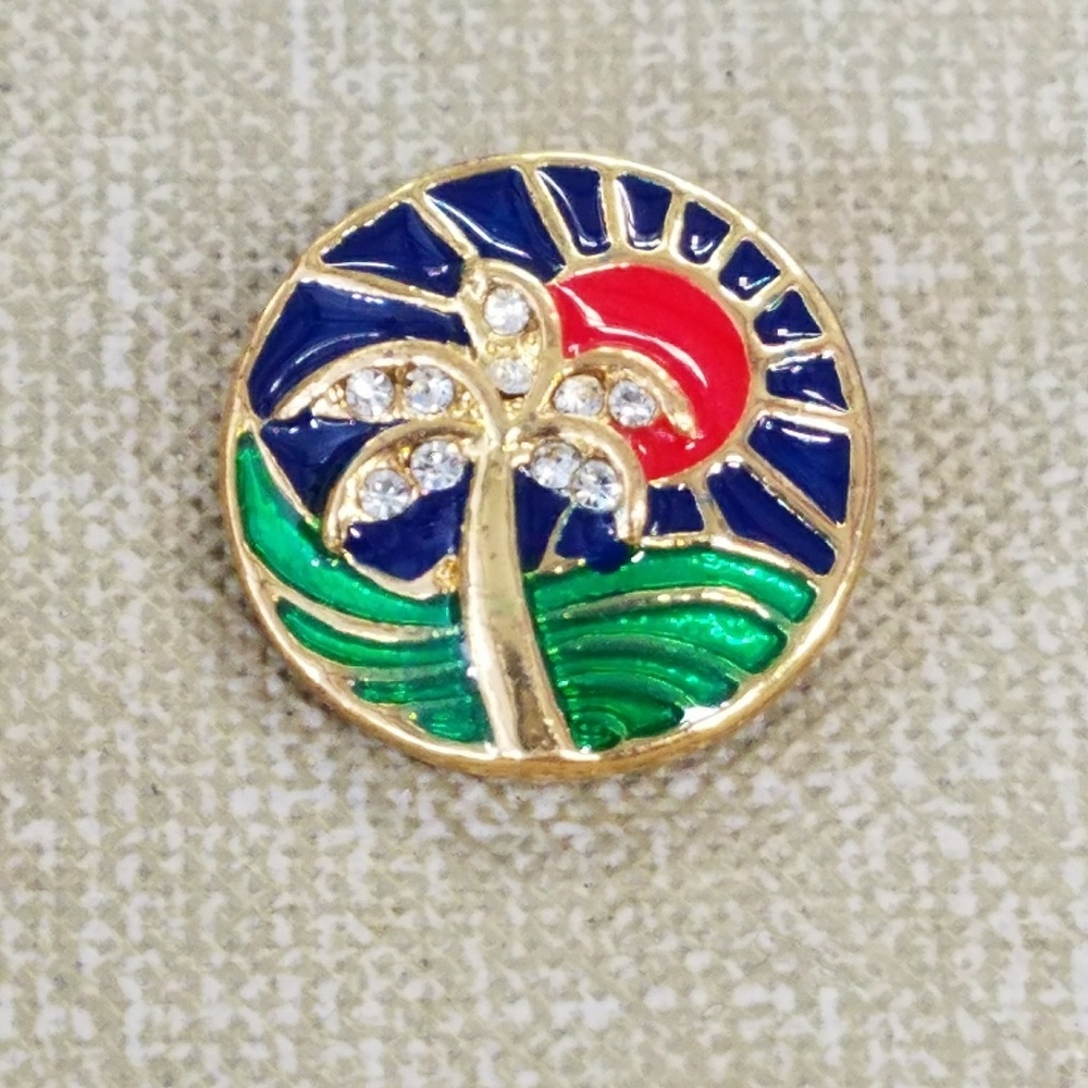Palm tree snap for snap jewelry